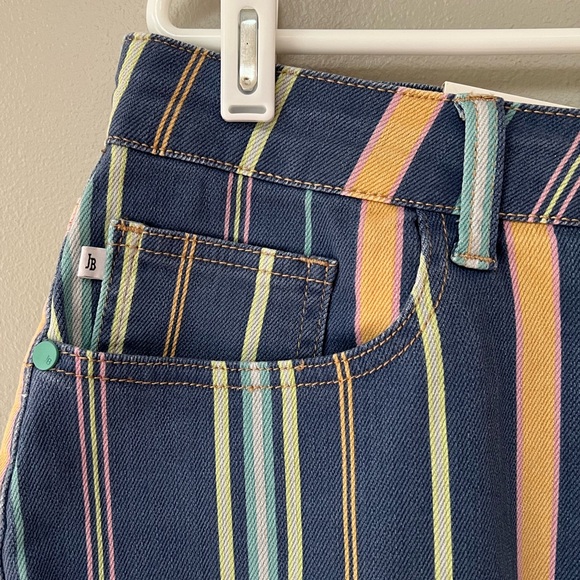 NWT Judy Blue Striped High-Rise Frayed Shorts - Picture 5 of 10